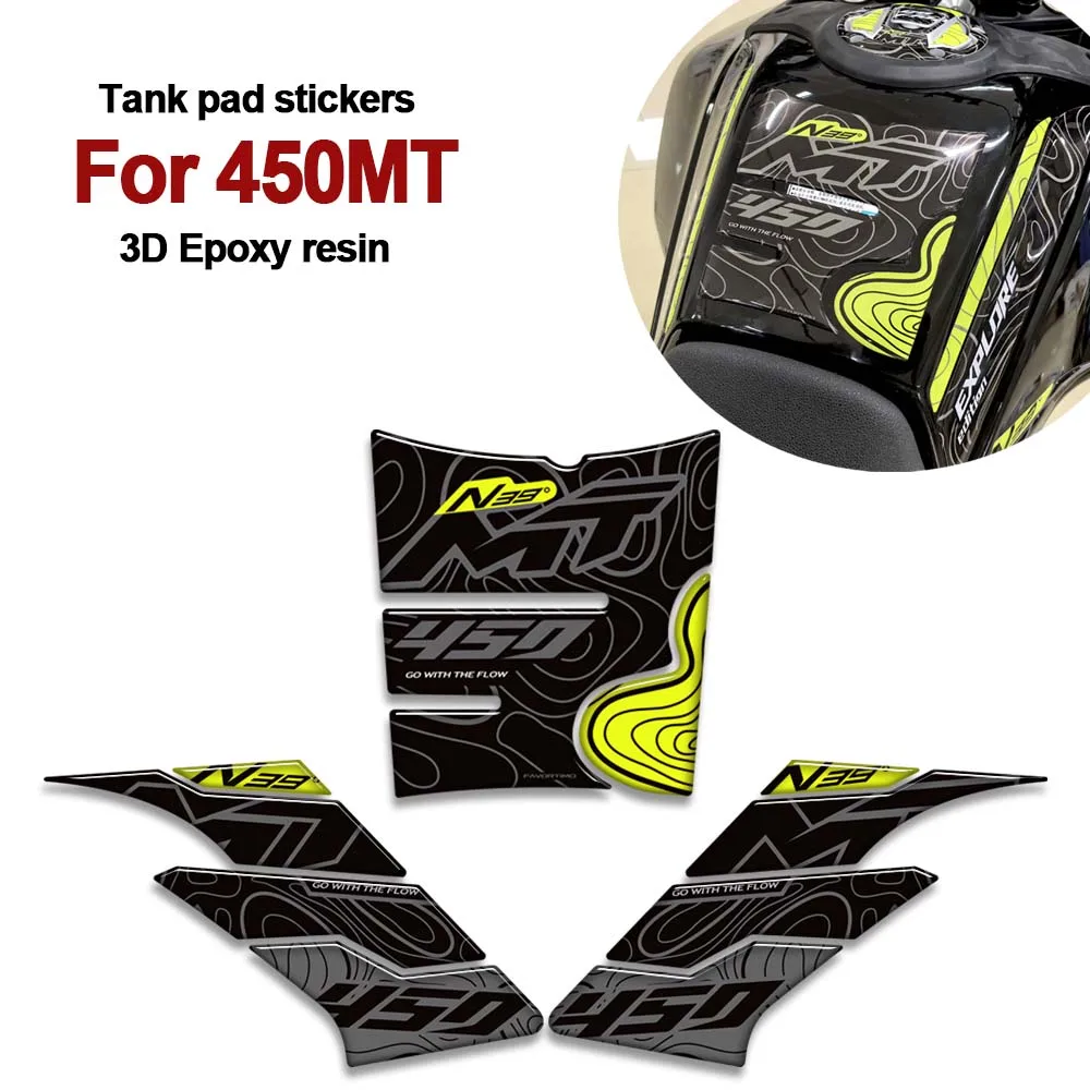 New Motorcycle Tank pad Side Grips Knee Fuel Oil Stickers hand guard mudguard decals kit For CFMOTO 450MT 450 MT Adventure Bike