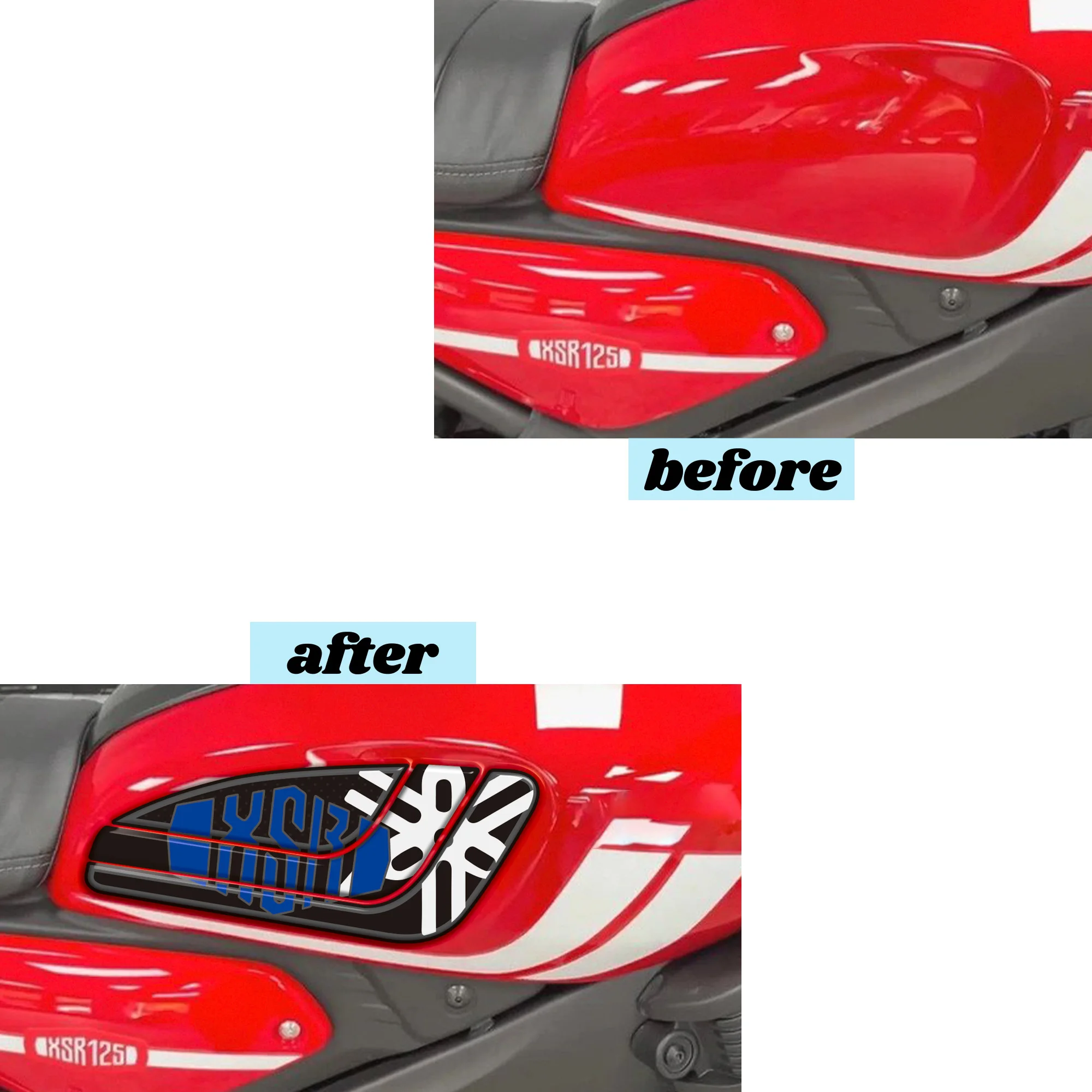 Motorcycle Tank Knee Pad Grips Stickers Decals Protector Gas Fuel Oil Kit 3D logo for  Yamaha XSR125 XSR 125 2021-2022