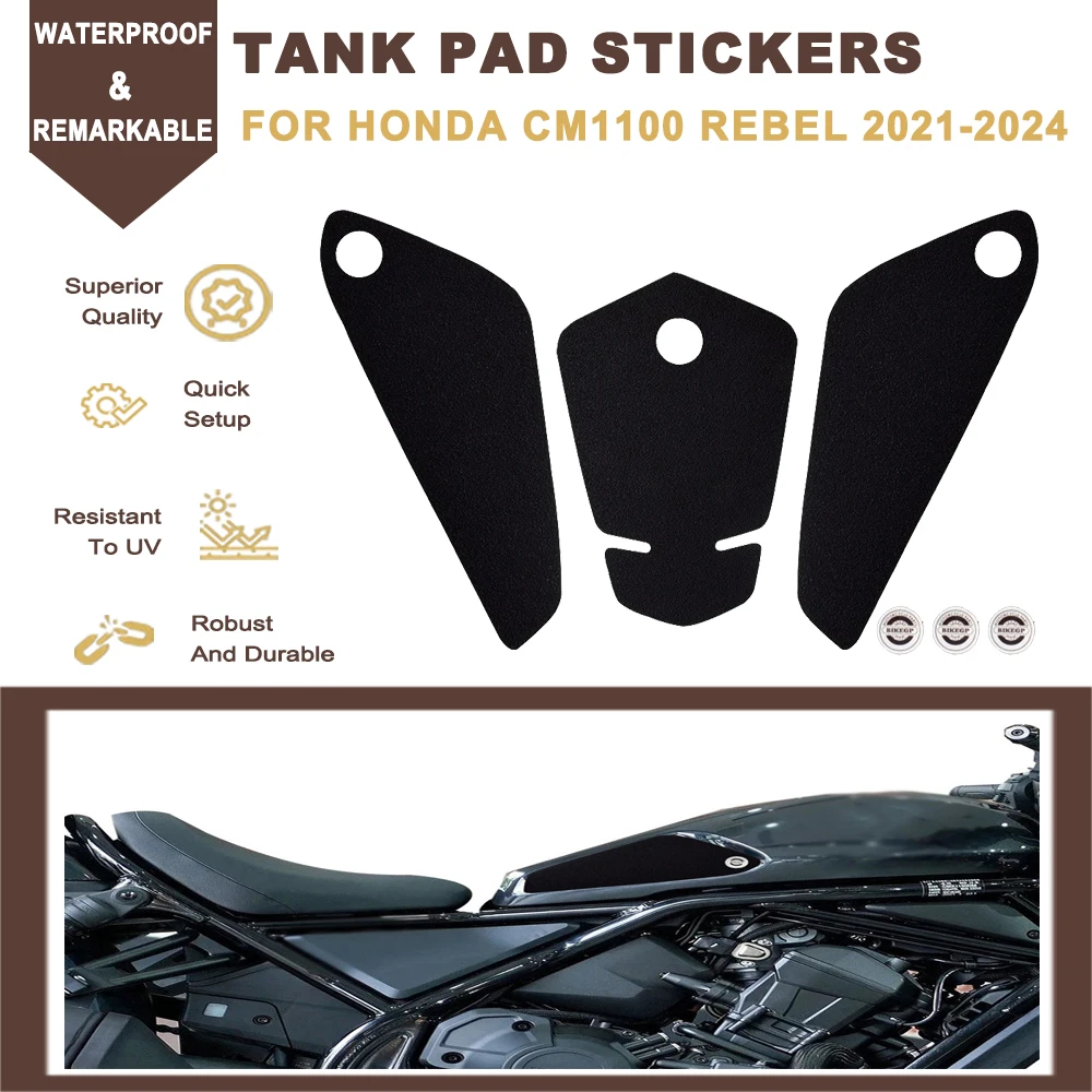 Motorcycle Tank Pad Stickers Side Fuel Gas Knee Grip Traction Decals Anti Slip Kit For HONDA CMX1100 CM CMX 1100 Rebel 2021-2024