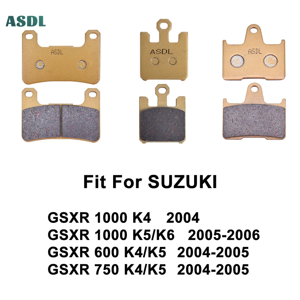 Motorcycle Front Rear Brake Pads Discs Kit For SUZUKI GSXR 1000 K4 2004 GSXR1000 K5/K6 2005-2006 GSXR 600 750 K4/K5 2004-2005