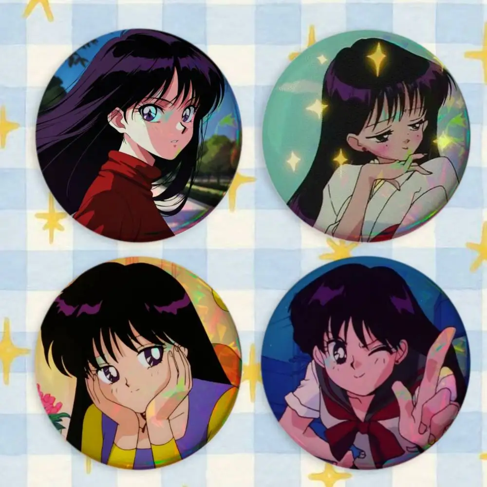 Sailor Moon H-Hino Rei Brooches Cartoon Badge Pins Backpack Hat Accessories Friend Gift