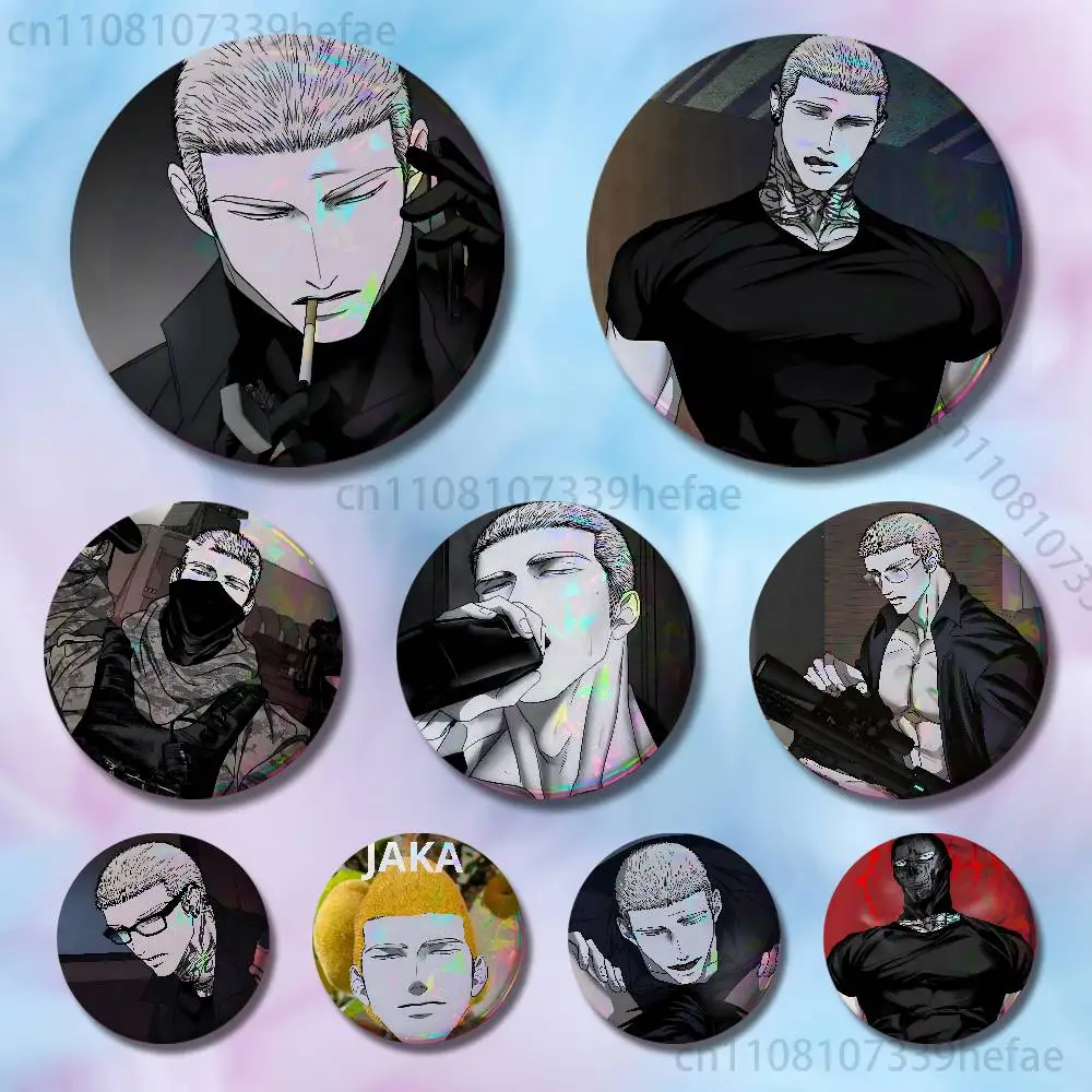 S-Shutline Jake Gillan Moon Shingun Badges 25 32 44 58 mm Round Cosplay Pin Bag Decor Fans Collect Friends Gifts Brooch Souvenir