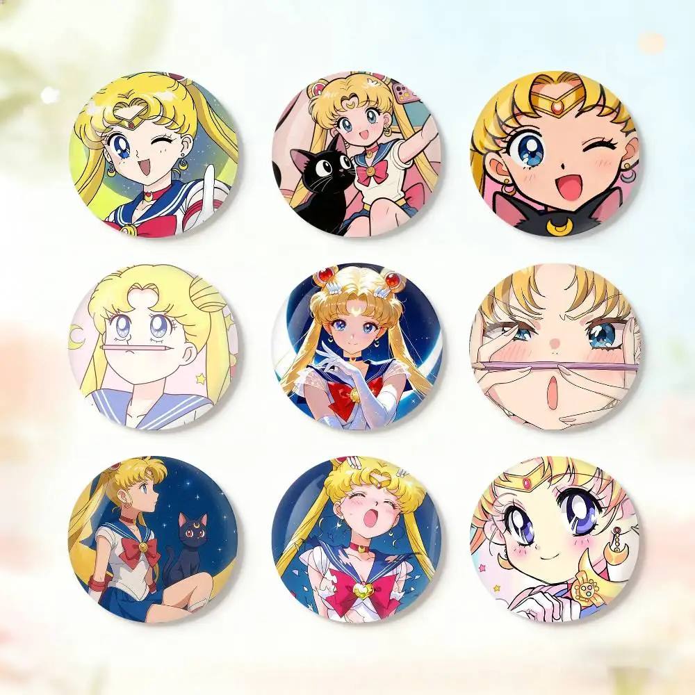 C-Cartoon S-Sailor M-Moons Badge Creative Pins Brooch for Bag Clothes Hat Decor Gifts Fans Collect