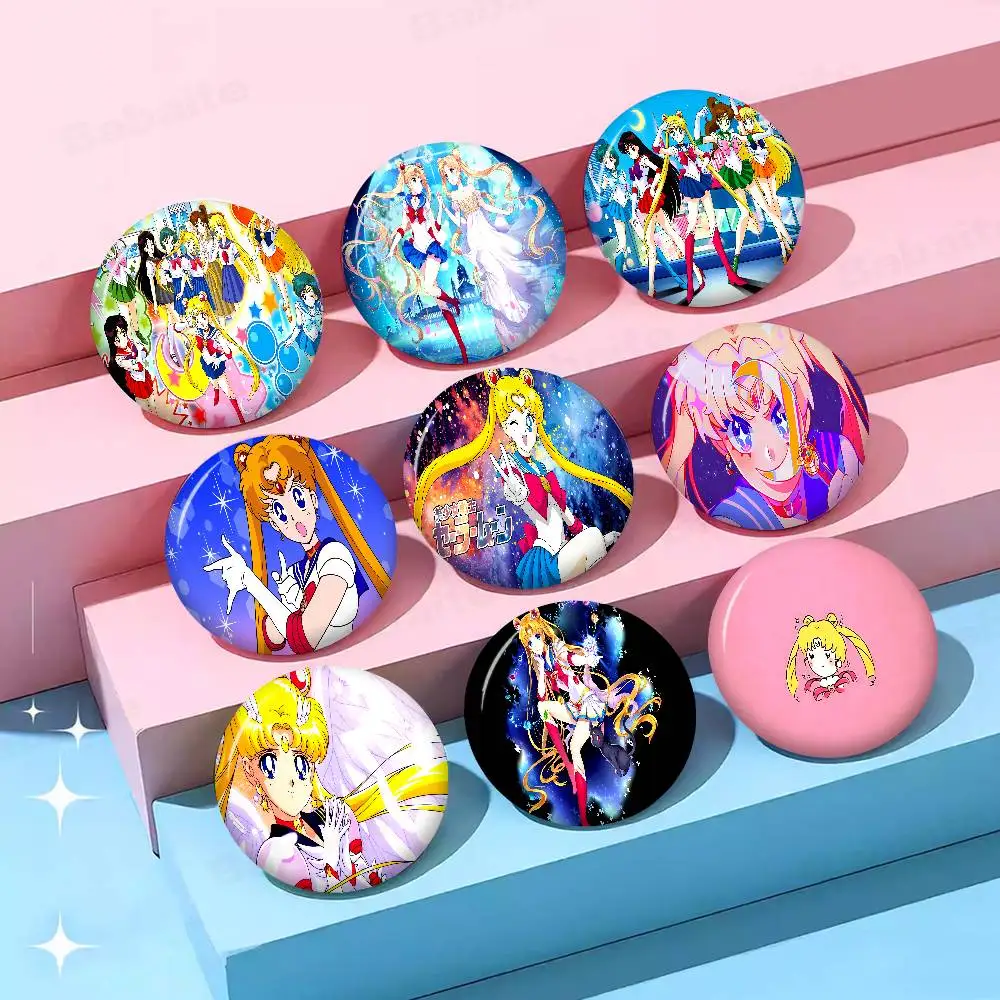 Anime Role Sailor Moon Anime Button Pin Handmade Brooch for Clothes Cartoon Badge Backpack Decoration Jewelry Accessories