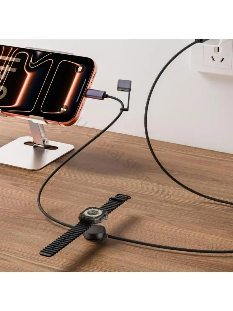 96BA Charging Cable with Watch Puck and USB C Travel Use for /Magsafe3