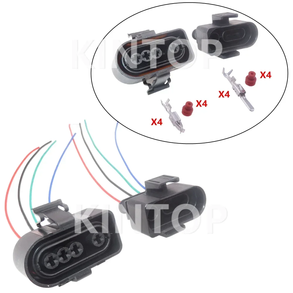 1 Set 4 Pins 3A0973334 3A0973304 Automobile Wire Connector  Auto AC Assembly O2 Oxygen Sensor Waterproof Socket For VW Audi