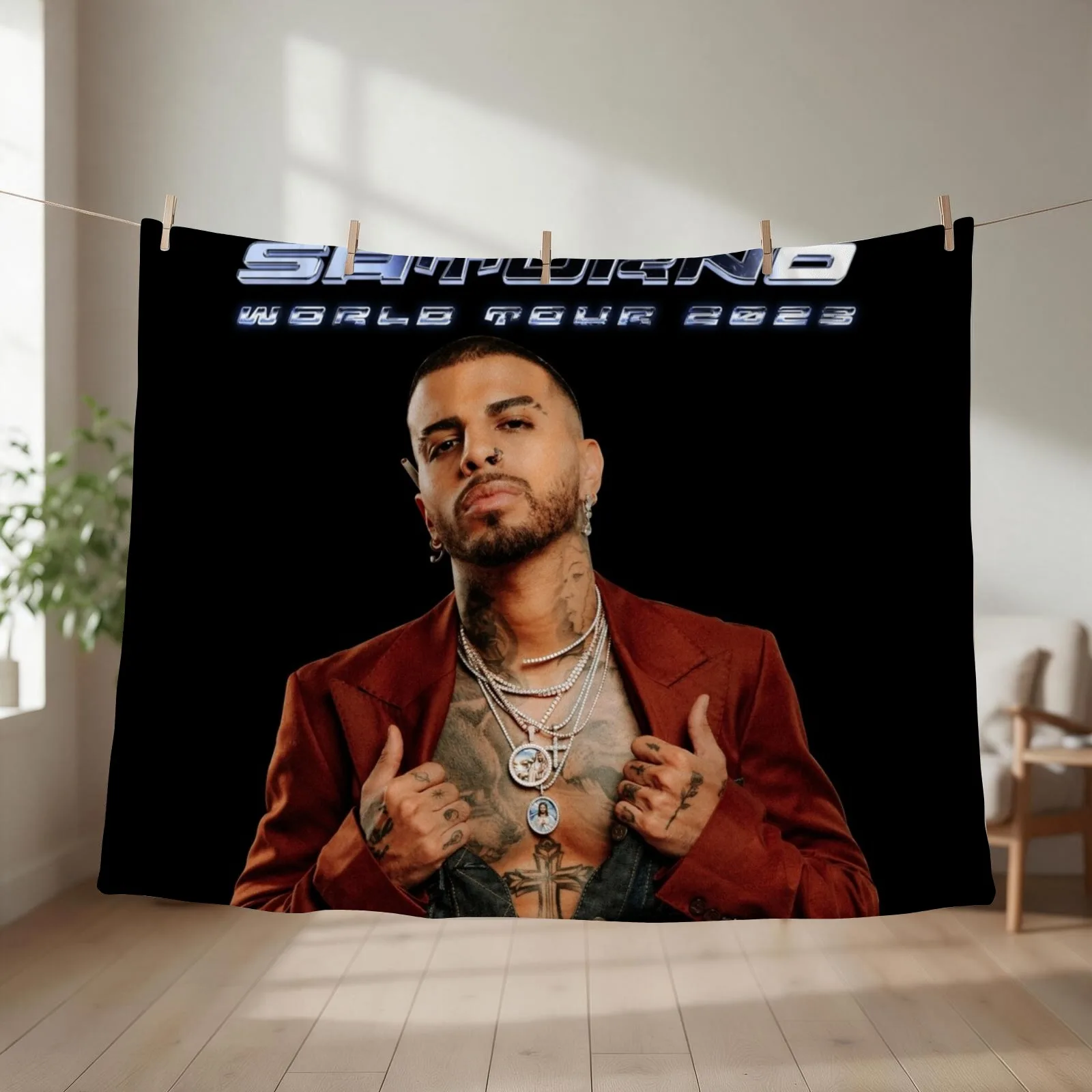 Alejandro Saturno World Tour 2023 Throw Blanket couch cozy soft plush fuzzy picnic outdoor blanket
