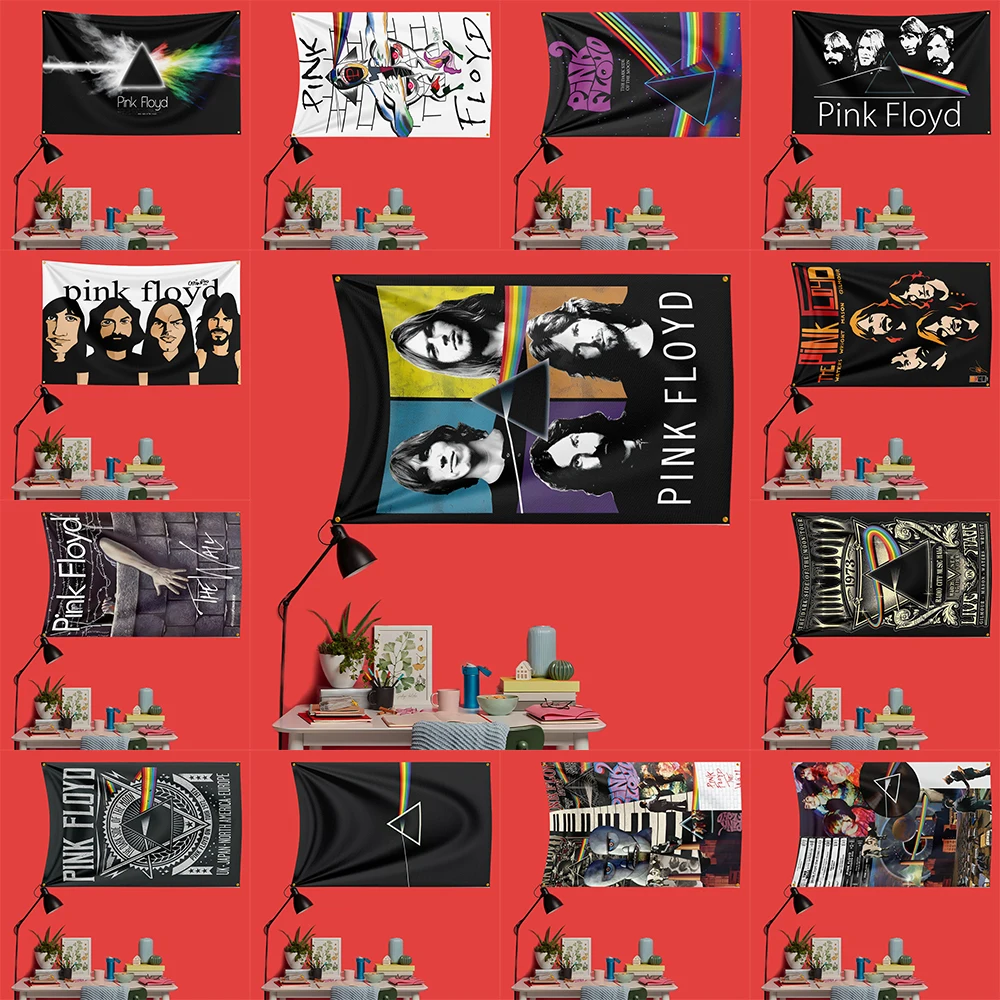 Pink Floyd Inspired Rock Music Flag 3x5 FT 90x150cm Polyester Decorative Banner Tapestry For Music Fans Bedroom Wall Decoration
