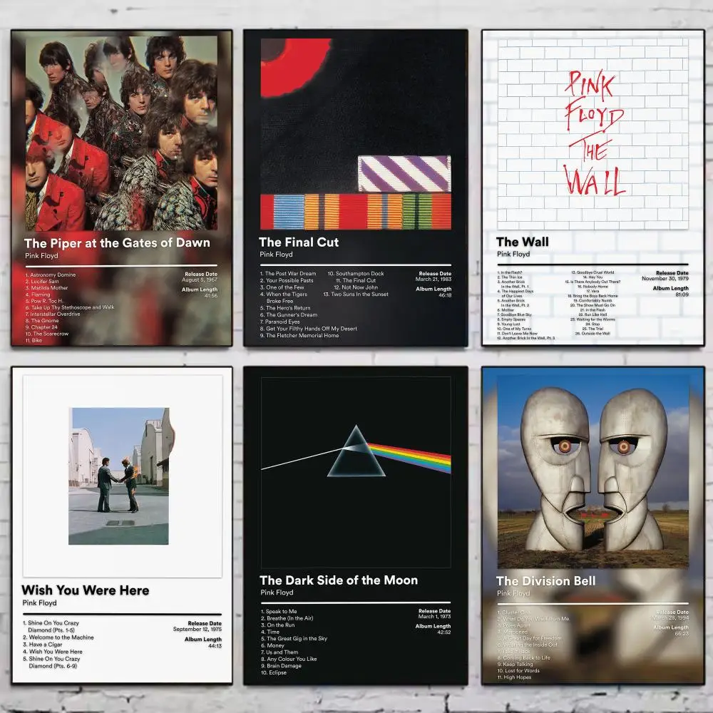 Band P-Pink Floyd Album Cover Poster Vintage Wall Art Aesthetic Room Decor Print Living Room Bedroom Home Decoration