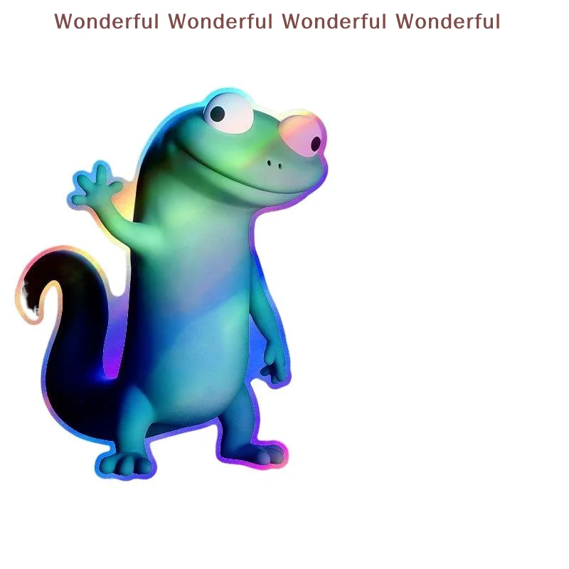 Holographic Lizard Vinyl Sticker Waterproof Anti-fade Decal for Car Window Helmet Laptop Skateboard Luggage