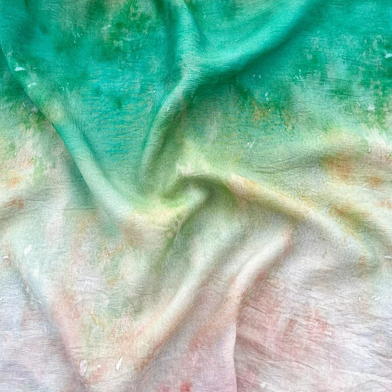 Oil Painting Style Digital Printing Cotton Fabric for Summer Women's Dresses Children's Clothing Handmade DIY Fabric