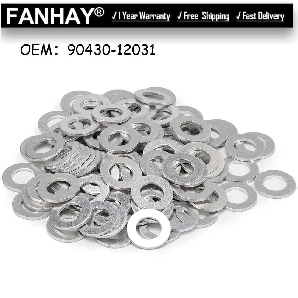 10/20/50/100PCS 90430-12031 Aluminum Oil Drain Plug Gaskets Crush Washer Seals For Toyota Camry Corolla For Lexus For Scion