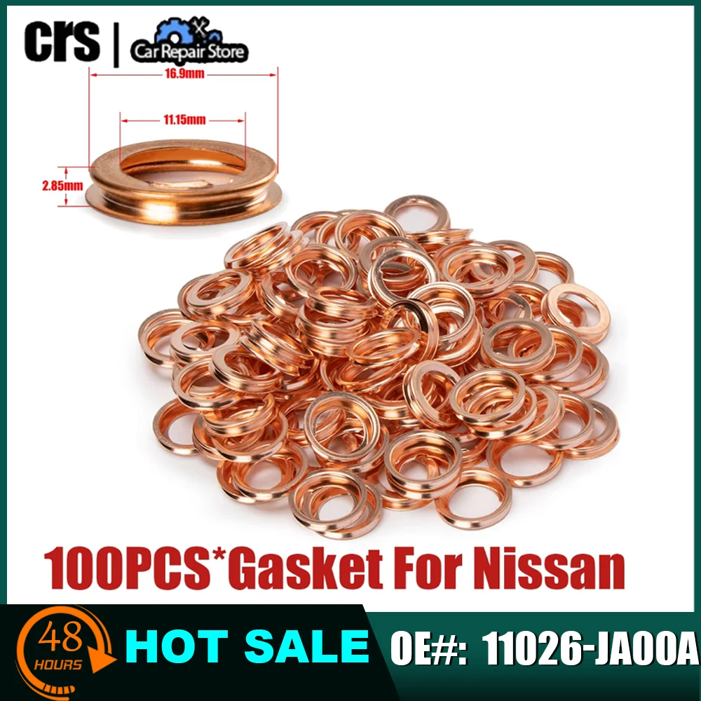 100PCS Washer 11026-JA00A Engine Oil Pan Drain Plug Gasket For Nissan  For Infiniti 11026-31X00 11026-01M00