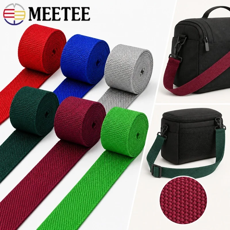 5/10M 25/38/50mm 1.1mm Polypropylene Webbing Backpack Shoulder Strap Travel Bag Handle Camera Sling DIY Sewing Craft Accessories