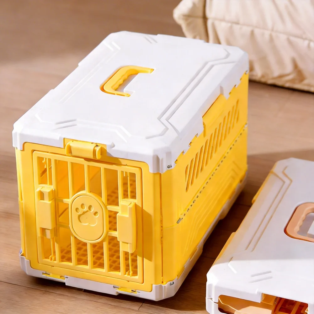 Foldable Pet Air Travel Cage Portable Cat Carrier Dog Kennel Pet Carrier Luggage Car Mounted Pet Carrier for Travel And Outings