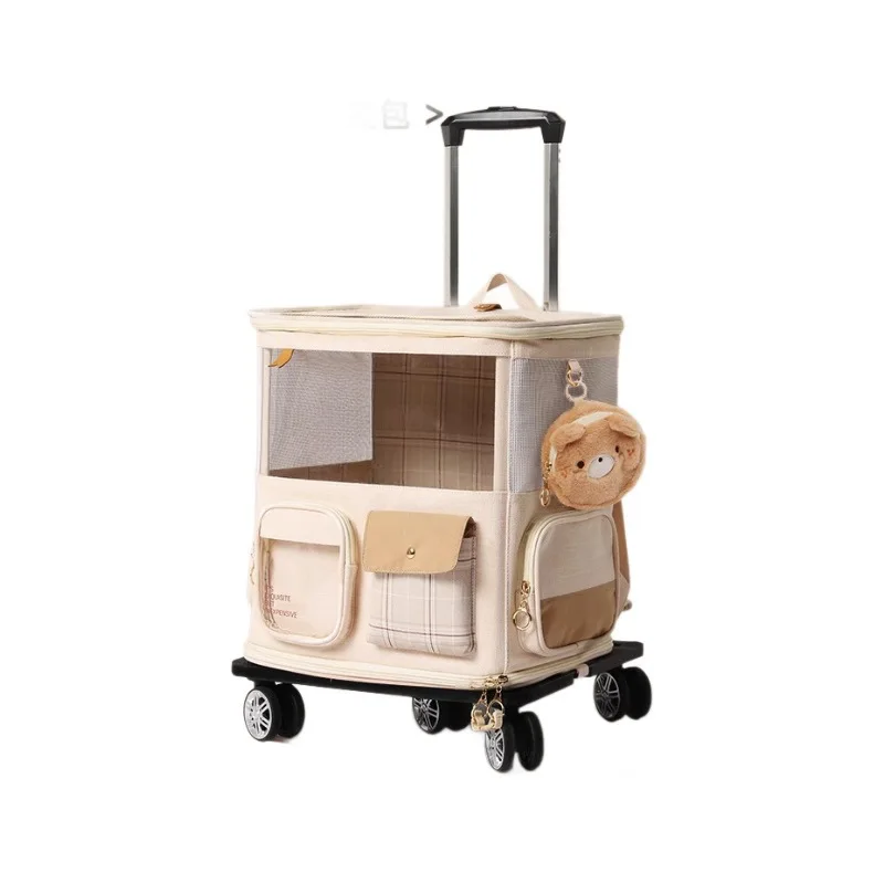Cat bag going out portable backpack backpack small dog large capacity lightweight pet trolley case
