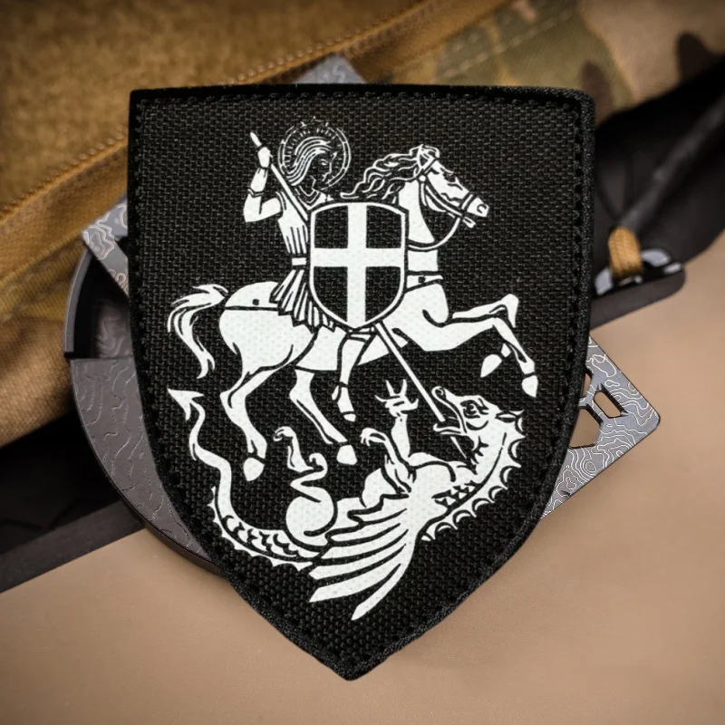 Saint George's Print Patch on Clothes Tactical Morale Badge Hook Loop Military Patches Backpack Armband Sticker