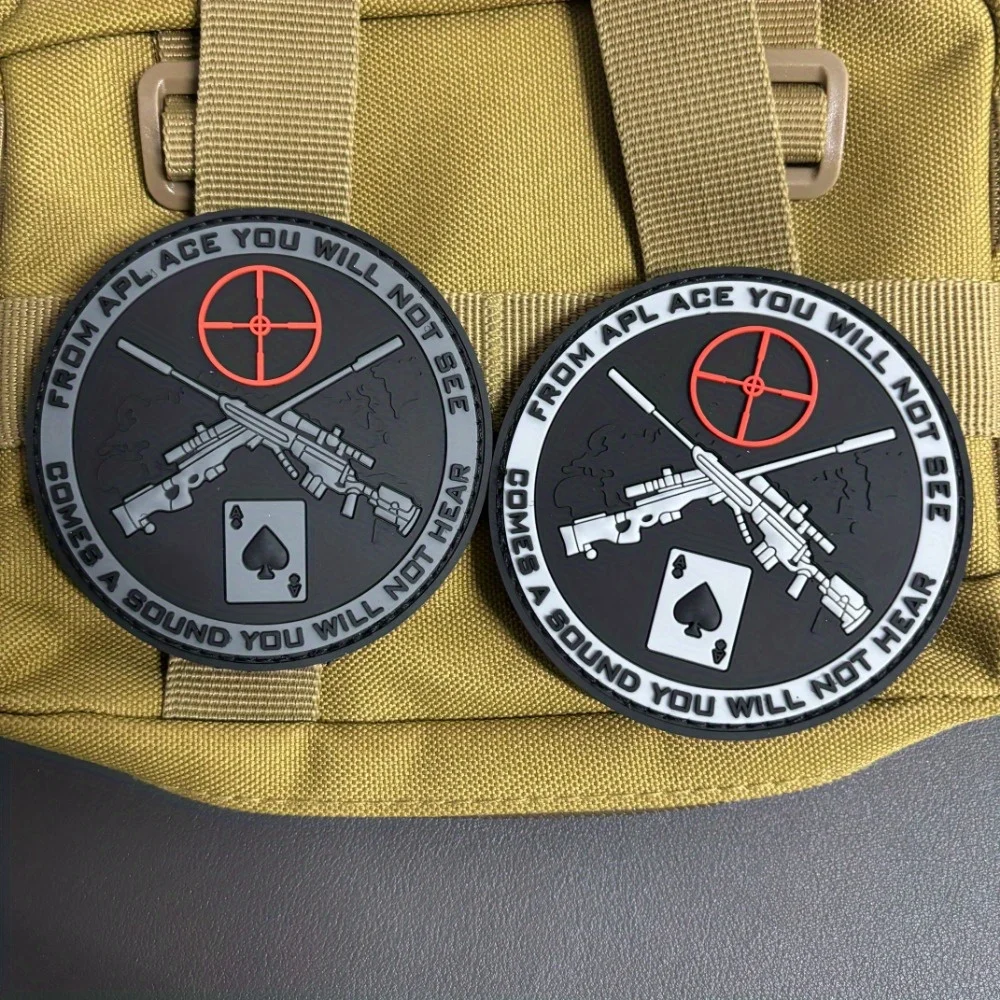 Sniper PVC Patch Tactical Morale Sniper Ace Card Gun Patch Hook&Loop Armband Military Morale Badge Backpack Stickers