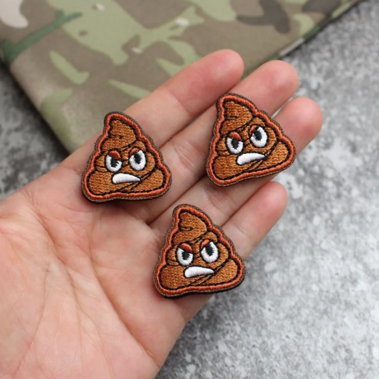 Angry Shitss Small Embroidered Hook and Loop Patches Mini Morale Badge Tactical Backpack Decoration Sticker