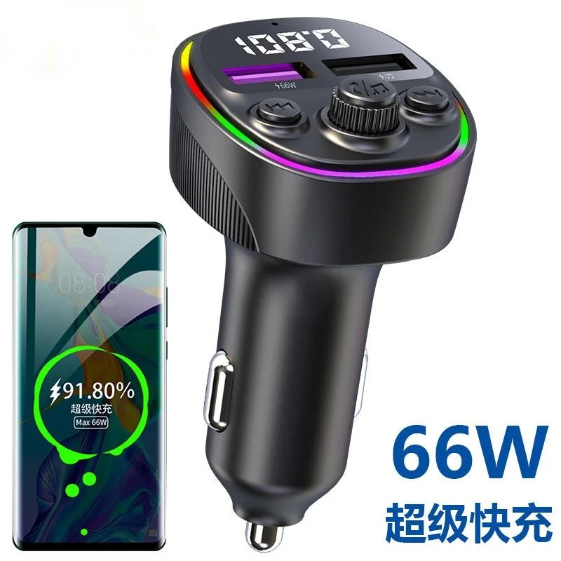 CS2 Hands-free Call Car Mp3 Bluetooth 5.0 Player Fm Transmitter Dual USB 66W Super Fast Charging for iPhone Xiaomi Samsung