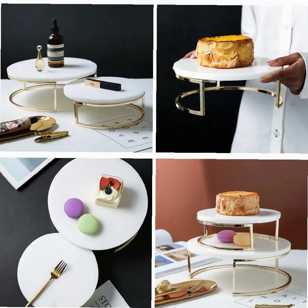 Nordic Marble Cake Dessert Tray Decoration Modern Simple Home Makeup Tools Jewelry Storage Plate Fruit Snack Chocolate Display