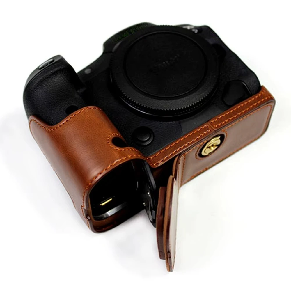 PU Leather Case for Canon EOS R10 R7 R5 R5ii Mark 2 R6II RP Half Camera Protective Cover Mount for G5X2 G5X Mark II Storage Bag