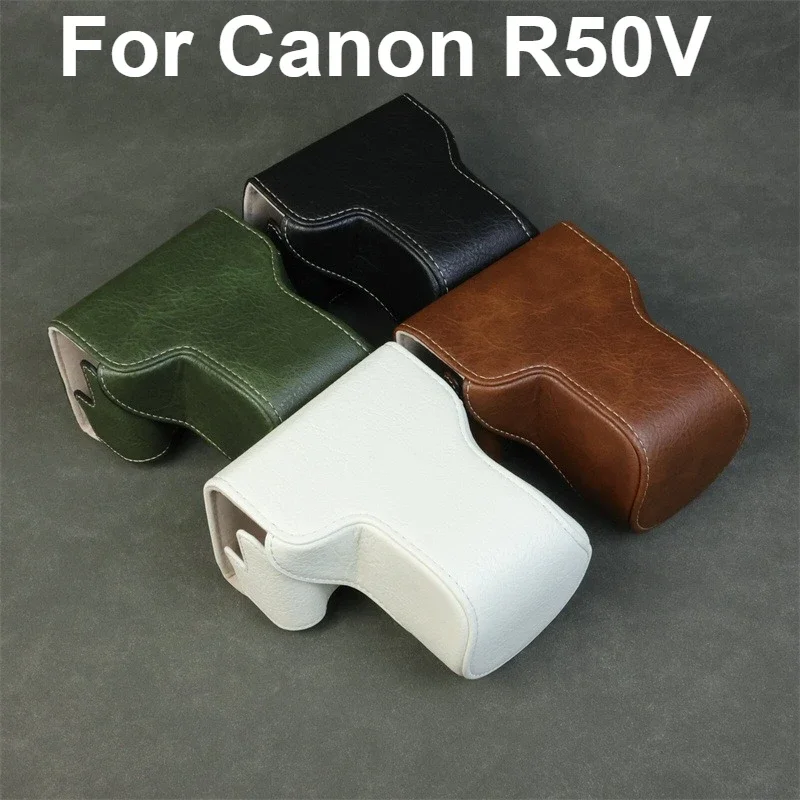 Camera Leather Case Bag For Canon R50V 14-30 Lens Camera Cover R150v Camera Protective Case Storage Bag Shell