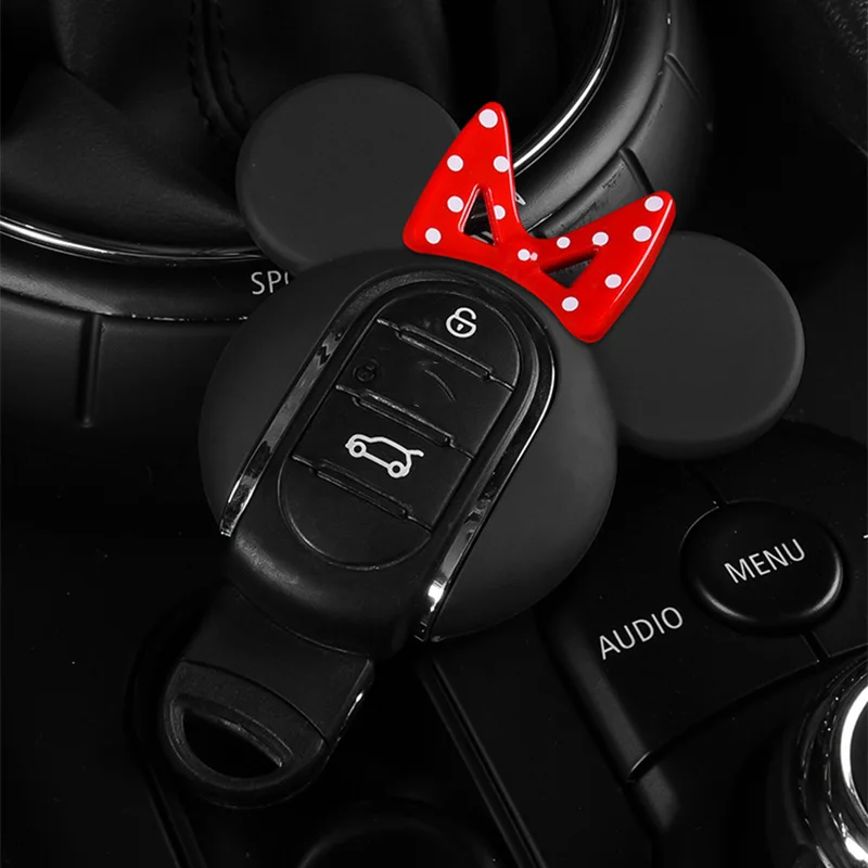 Car Remote Key Case Cover For BMW MINI Cooper S One F54 Clubman F55 F56 F57 F60 Countryman Cartoon Mickey Keychain Hold 2025