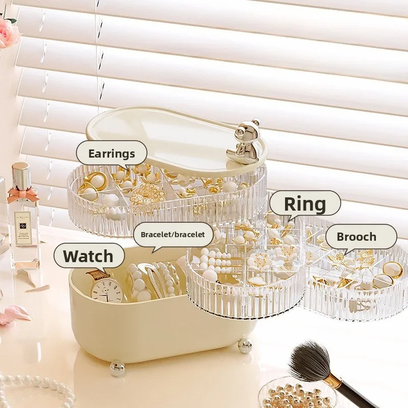Large Capacity Multifunctional Rotating Storage Box, Accessory Storage Mechanism, Dressing Table and Makeup Tool Storage Box