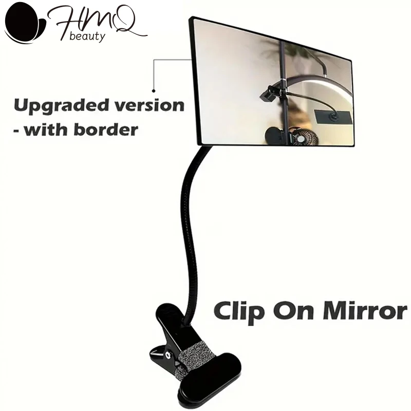 360° Rotating Eyelash Extension Mirror Black Metal Stem Convex Clip-On Mirror Lash Lifting Magnify Makeup Mirror Beauty Tools