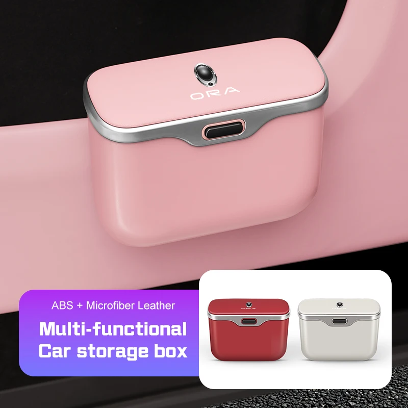 For ORA Good/Lightning/Ballet/White/Black/ Cat Car Garbage Bin Trash can Door Side/Seat Back Hanging Storage Box Car Accessories