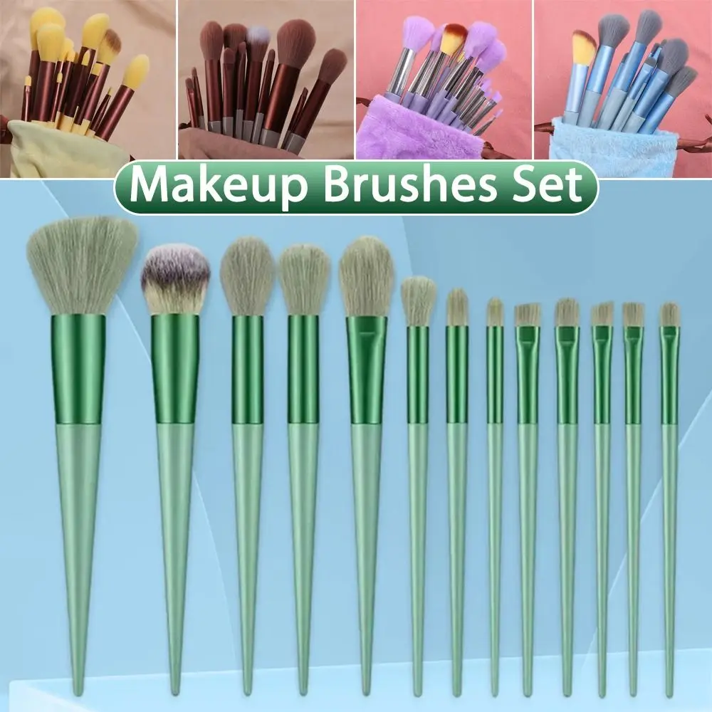 13Pcs Soft Hair Makeup Brushes Set 5 Colors Eyeshadow Foundation Blush Powder Blending Make Up Beauty Tools with Storage Bag