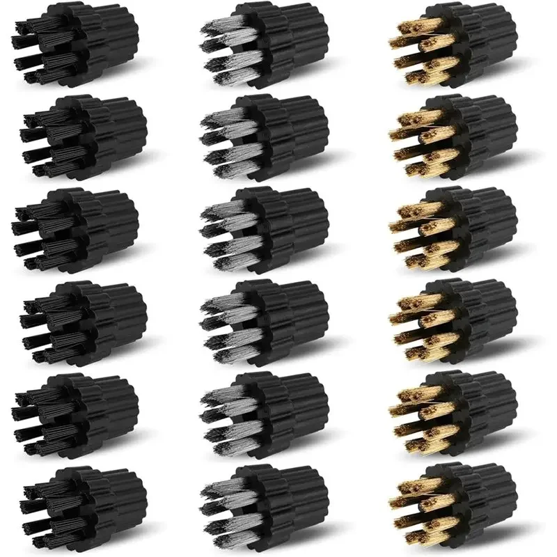 A65T-M8 Steam Cleaner Attachments 18PCS Steam Cleaner Brush Head, Steamer Accessories Replacement Parts, Cleaning Brush Head
