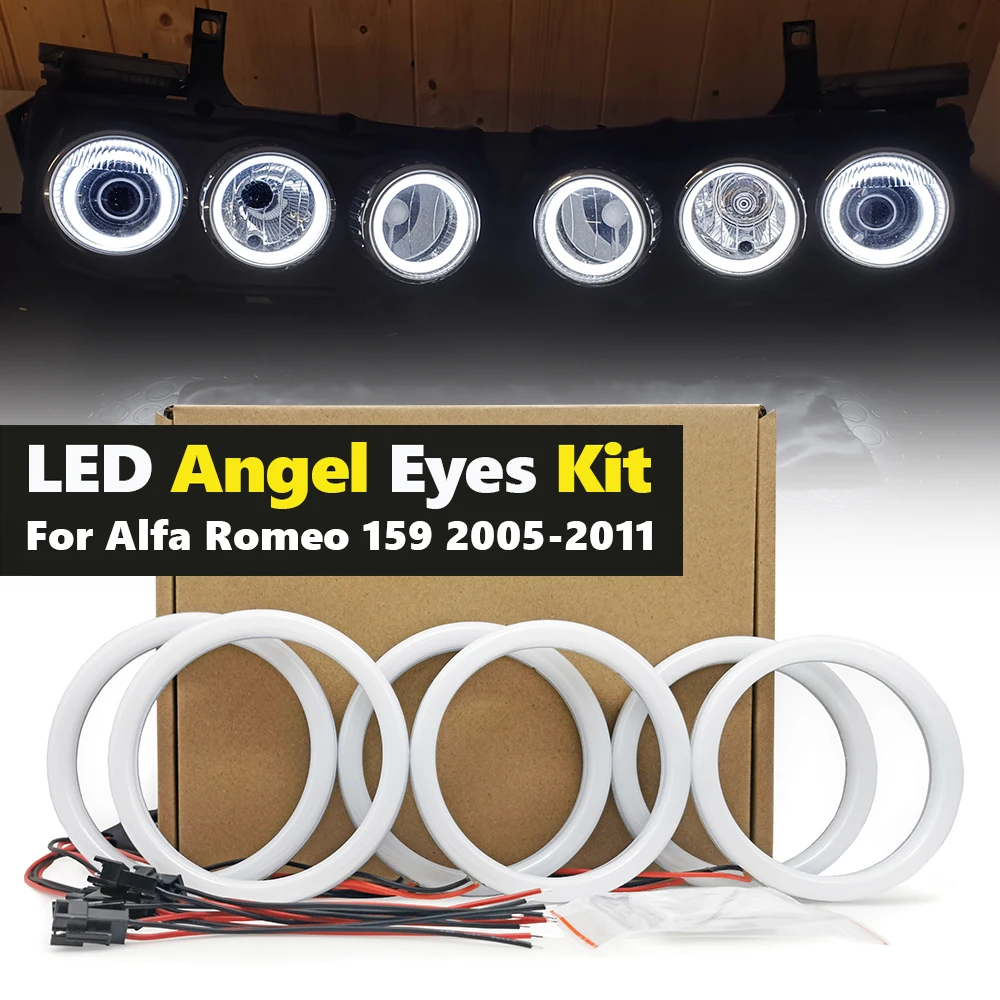 DRL Super Bright 6pcs Dual Color Car Styling for Alfa Romeo Brera Spider 159 2005-2011 Cotton LED Angel Eyes Halo Rings Day kit