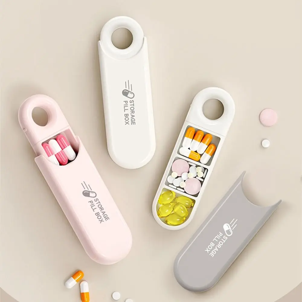 Portable Pocket Pill Case 3 Compartment Moisture Proof Pill Storage Box Large Capacity Lightweight Pill Container