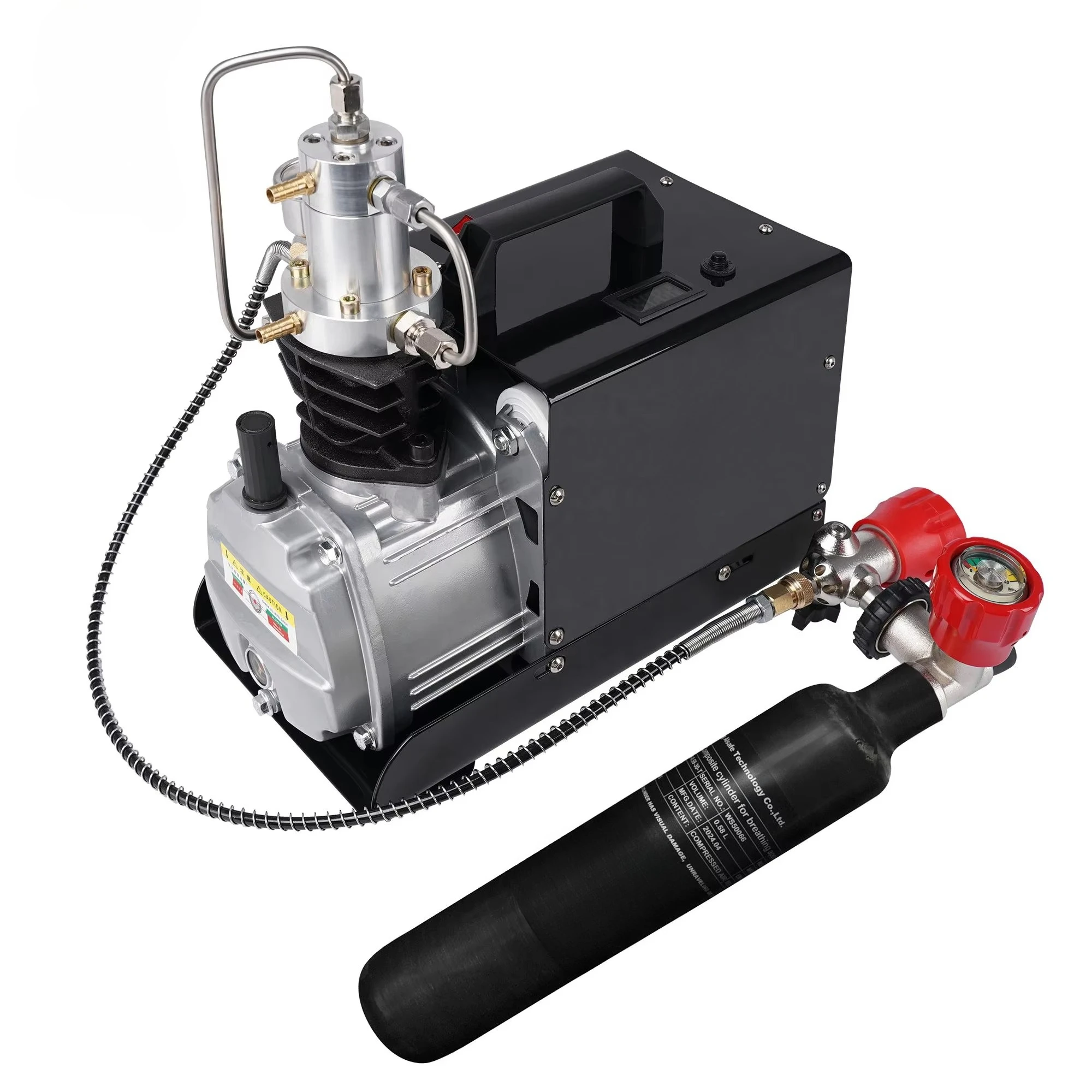Portable Mini Single Cylinder 110V 220V 4500psi 300bar Snorkeling PCP Paintball Outdoor Activities Air Compressor