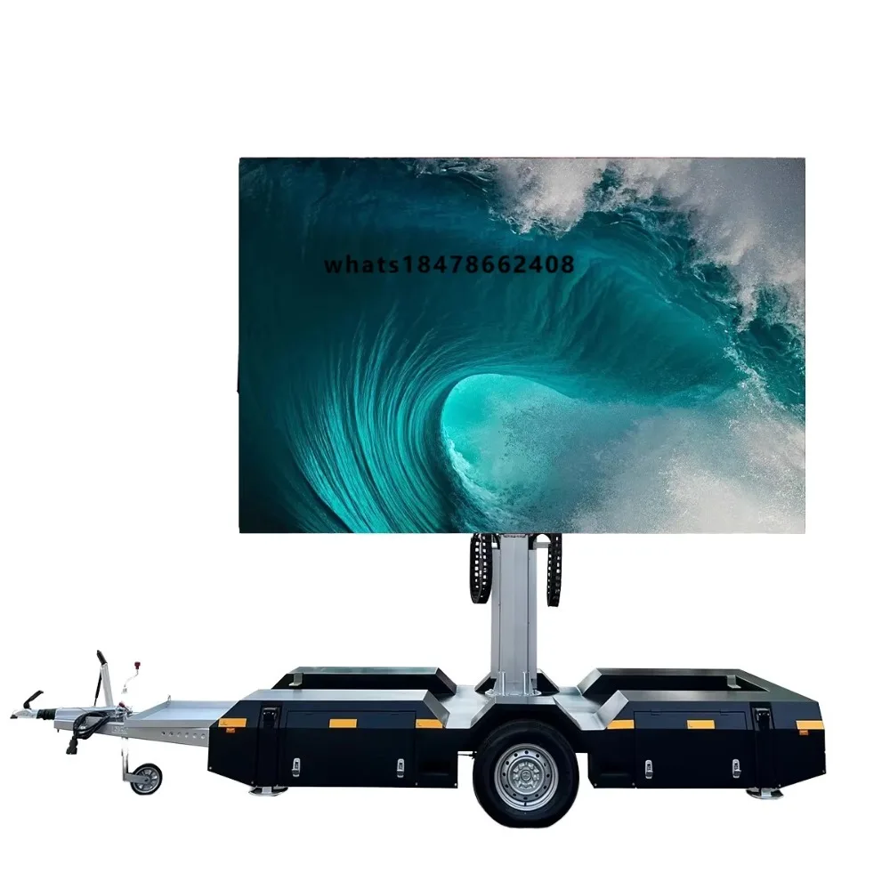 Mobile LED Trailer Screen P3 P4 Outdoor Roadshow Activity Billboard with Hydraulic Lifting and 360 Degree Rotation for Events