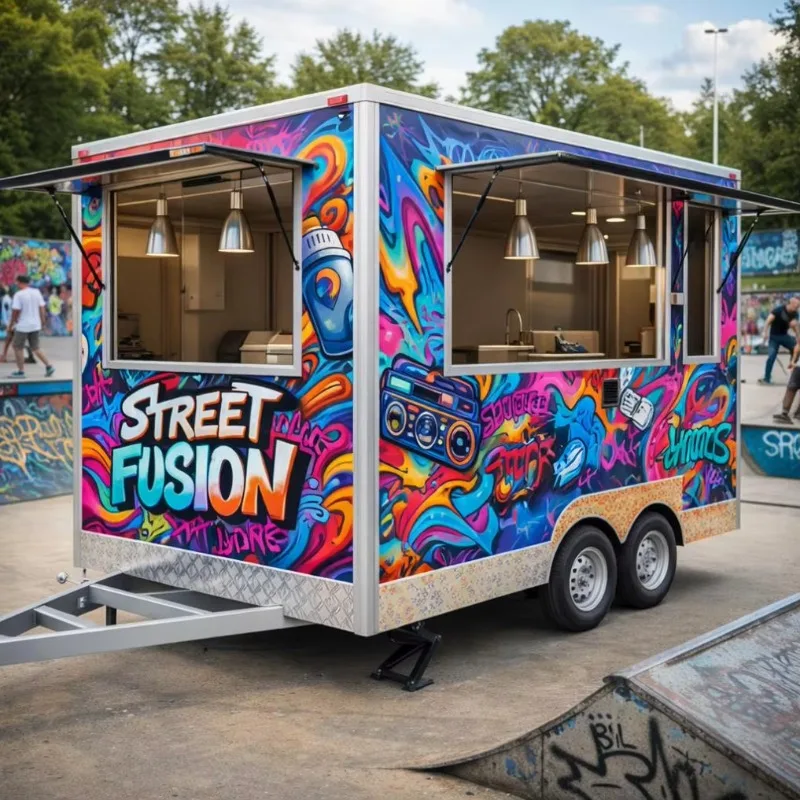 Attractive Chrome Food Trailer Complete Kitchen for Brand Marketing Activities