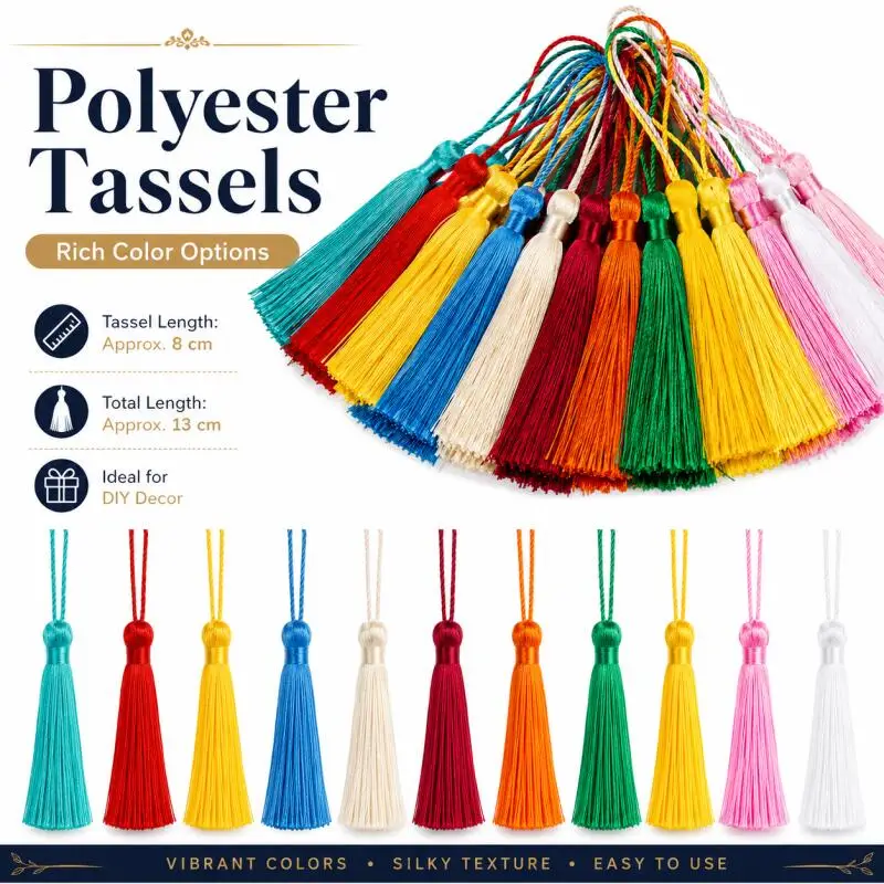 300~100pcs 13cm Mini Silk Tassel Fringe Floss for Bookmark DIY Craft Jewelry Making Souvenir Gift Projects