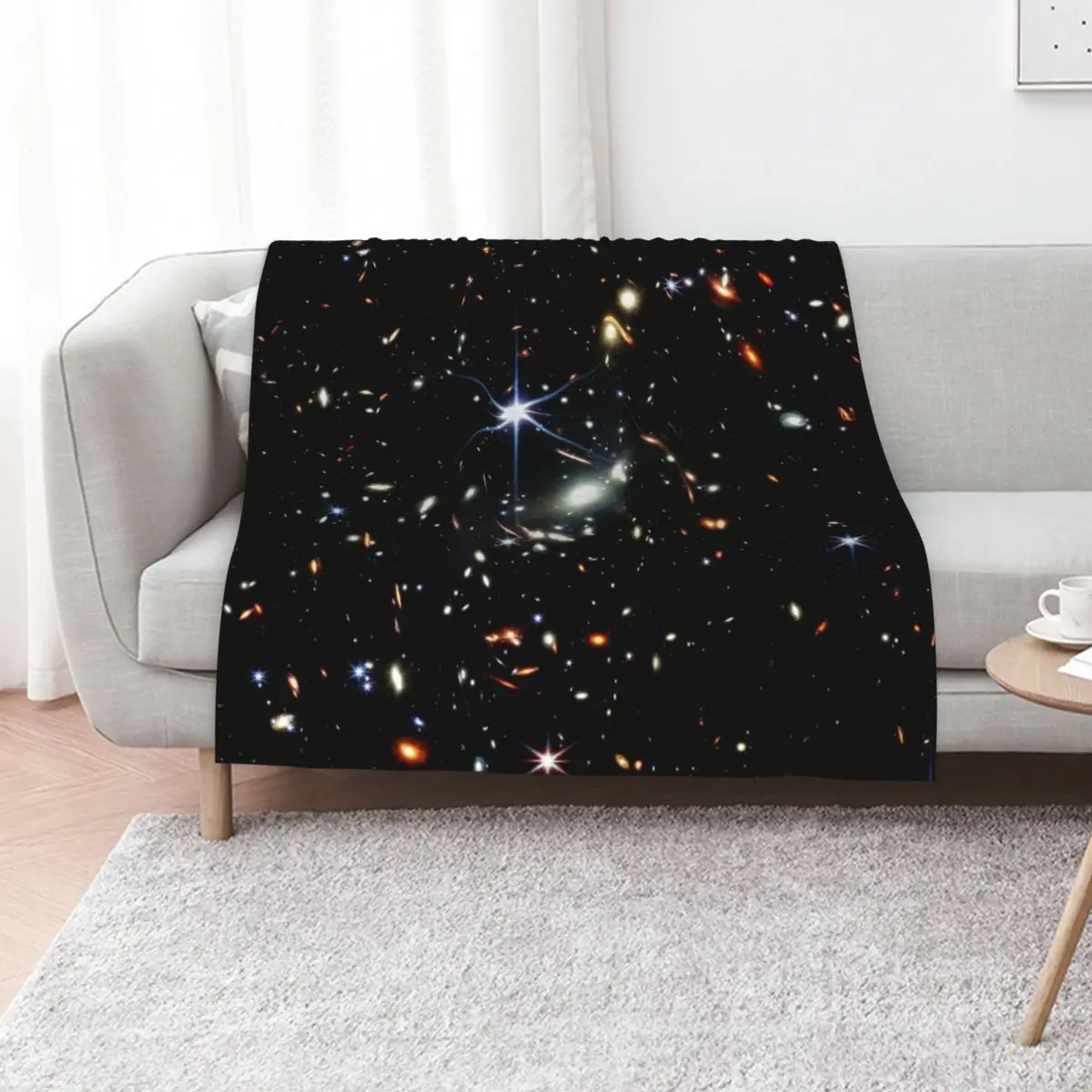 James Webb First Image Deep Field Space Throw Blanket Soft Fashion Sofas Loose Soft Plaid Designers decorative Blankets
