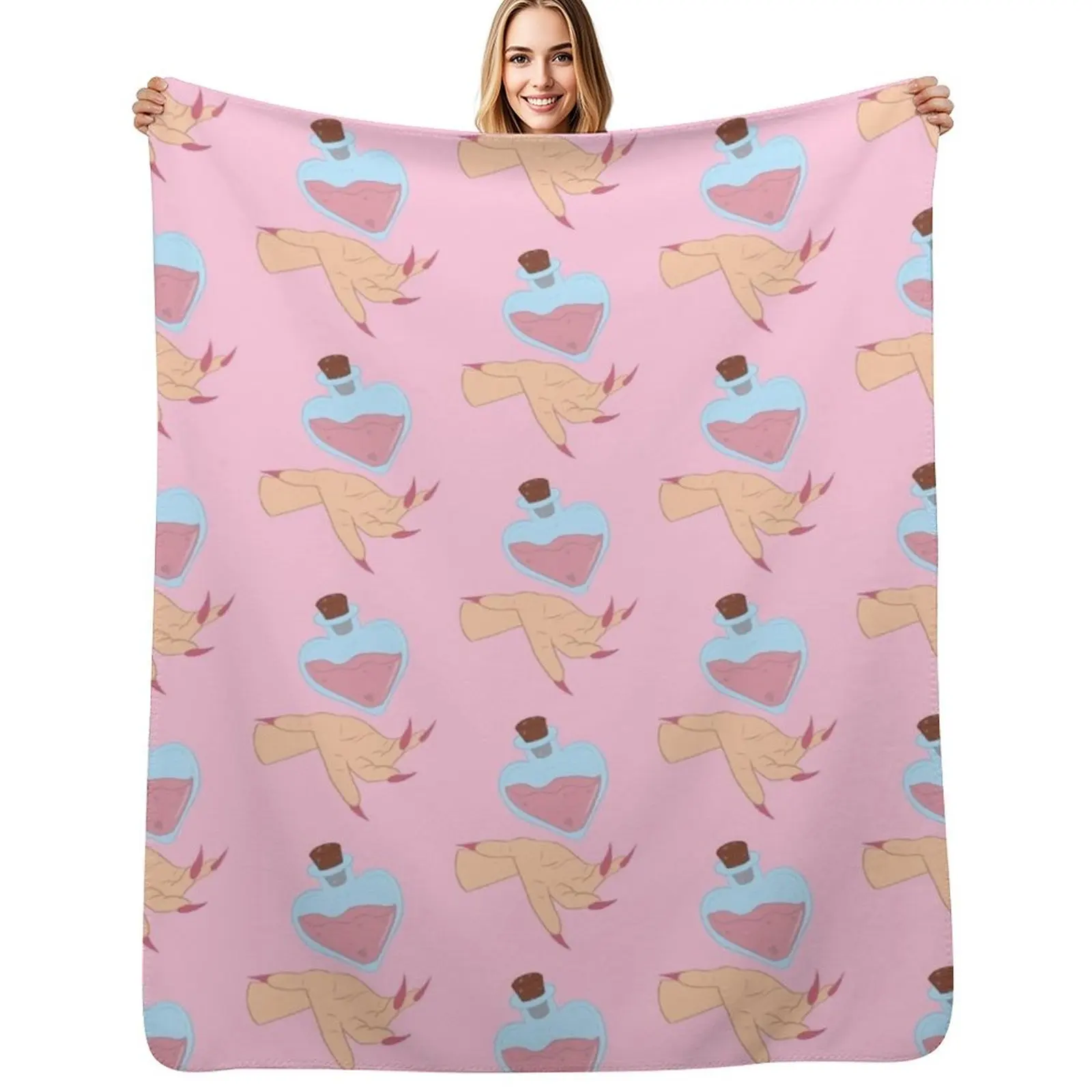 Love Potion: Charm in your Hands Throw Blanket Soft Plaid Polar Luxury Designer Designers warm for winter Beach Blankets