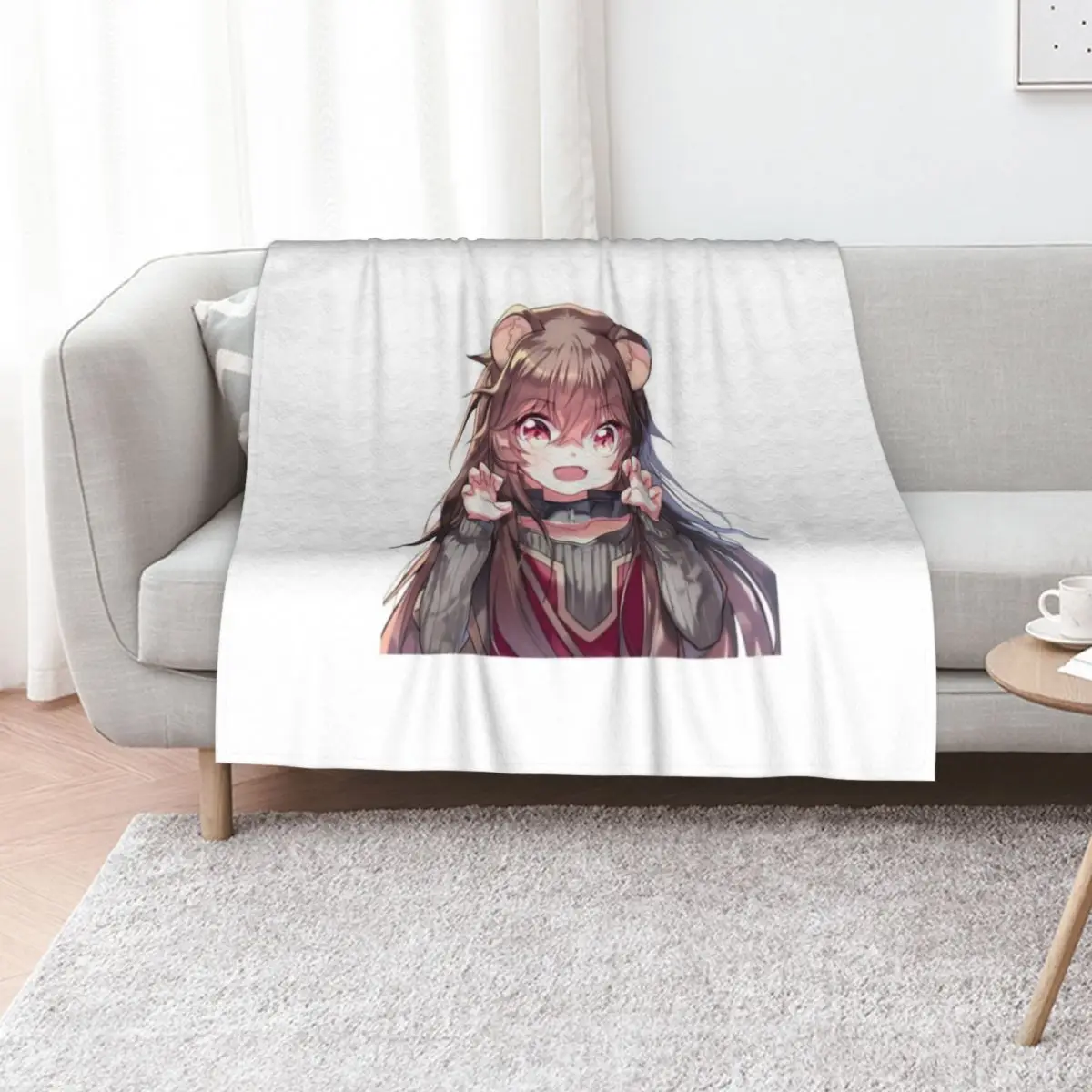 Raphtalia Kid Design Throw Blanket Shaggy Luxury Brand Sleeping Bag Plaid on the sofa warm for winter Blankets
