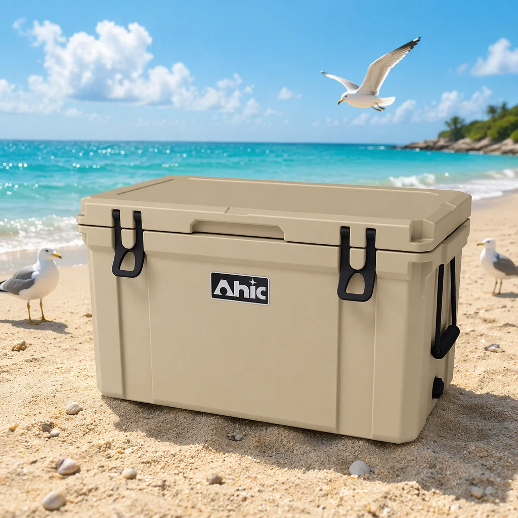 55L Modern Insulated Waterproof Cooler Box 5 Day Ice Retention for Food Cans Camping Outdoor Travel LLDPE Large Ice Chest Pro