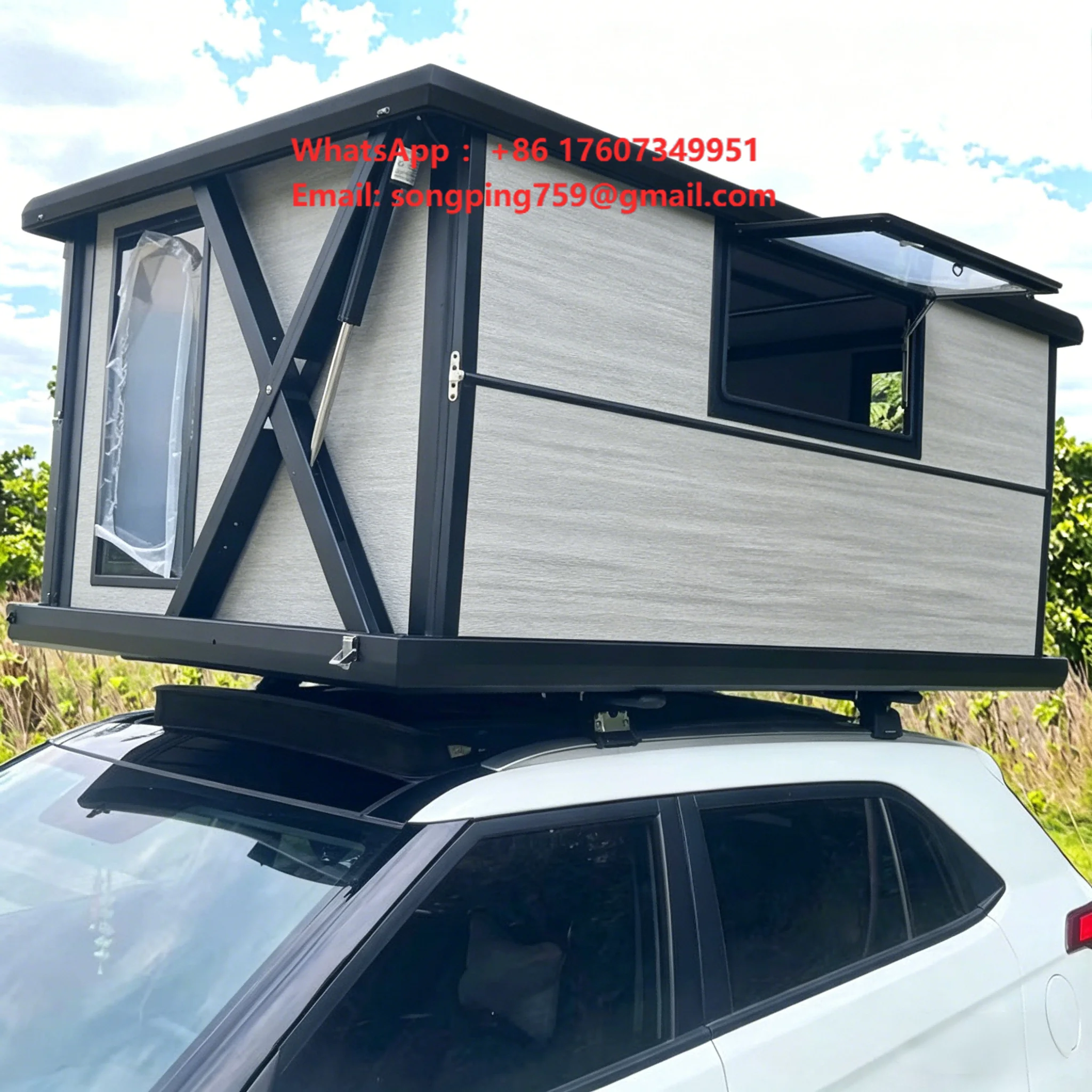Aluminum Offroad Hardshell Roof Top Tent with Waterproof Car Rooftop Lift System Capacity 2-4 People Camping
