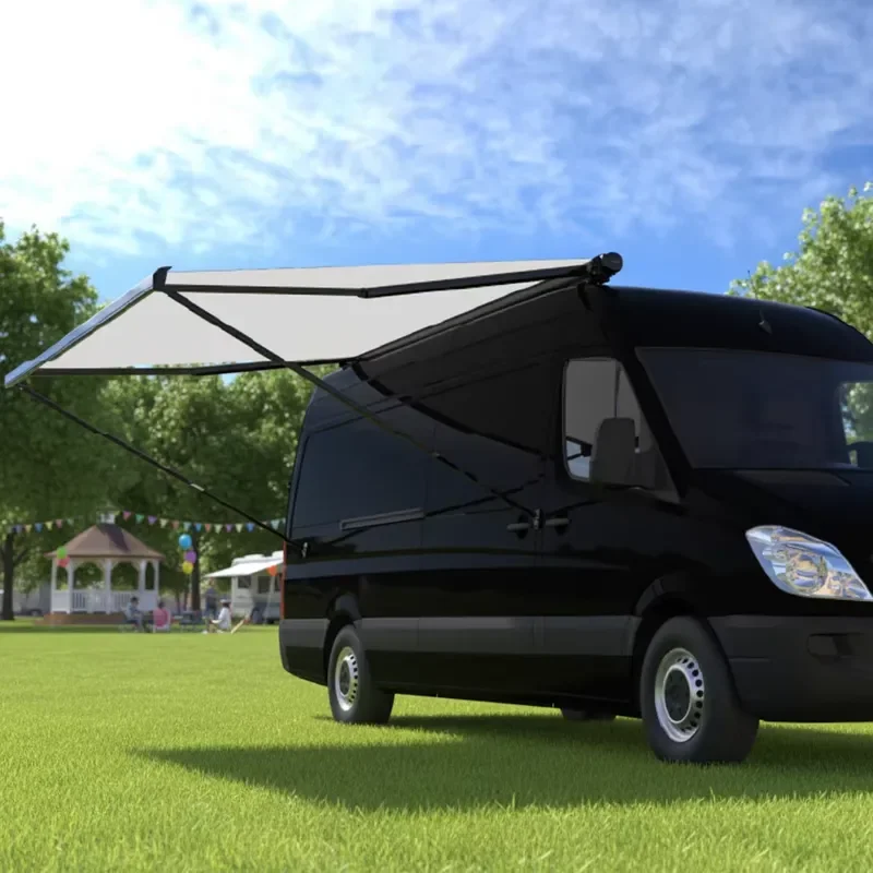 for Awnlux W5800 Waterproof Vinyl Canopy Manual Retractable Sunshade Full-Cassette Folding Motorhome RV Awning