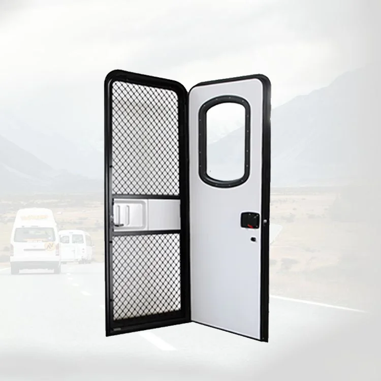 Waterproof Replacement RV American Style Door - US Standard Black Finish Manual Lock RV Door