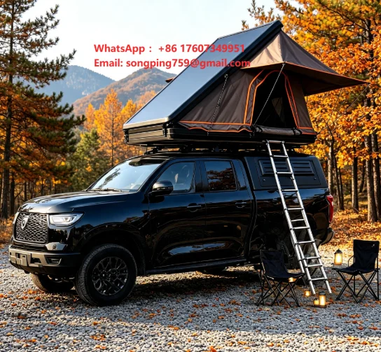 ABS hard shell pop-up roof tent camper module, complete kit for pickup truck.