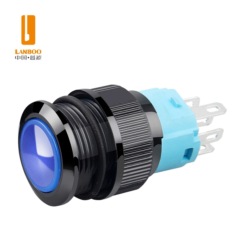Plastic Push Button 16mm 1NO1NC Momentary High Brightness With LED Switch Resistance to Voltage 3000VAC