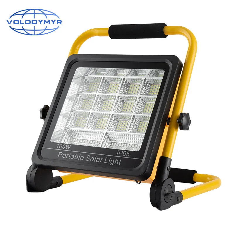 VOLODYMYR USB Rechargeable Floodlight Outdoor Solar Light Portable High Brightness Waterproof Spotlight for Car Repair Check