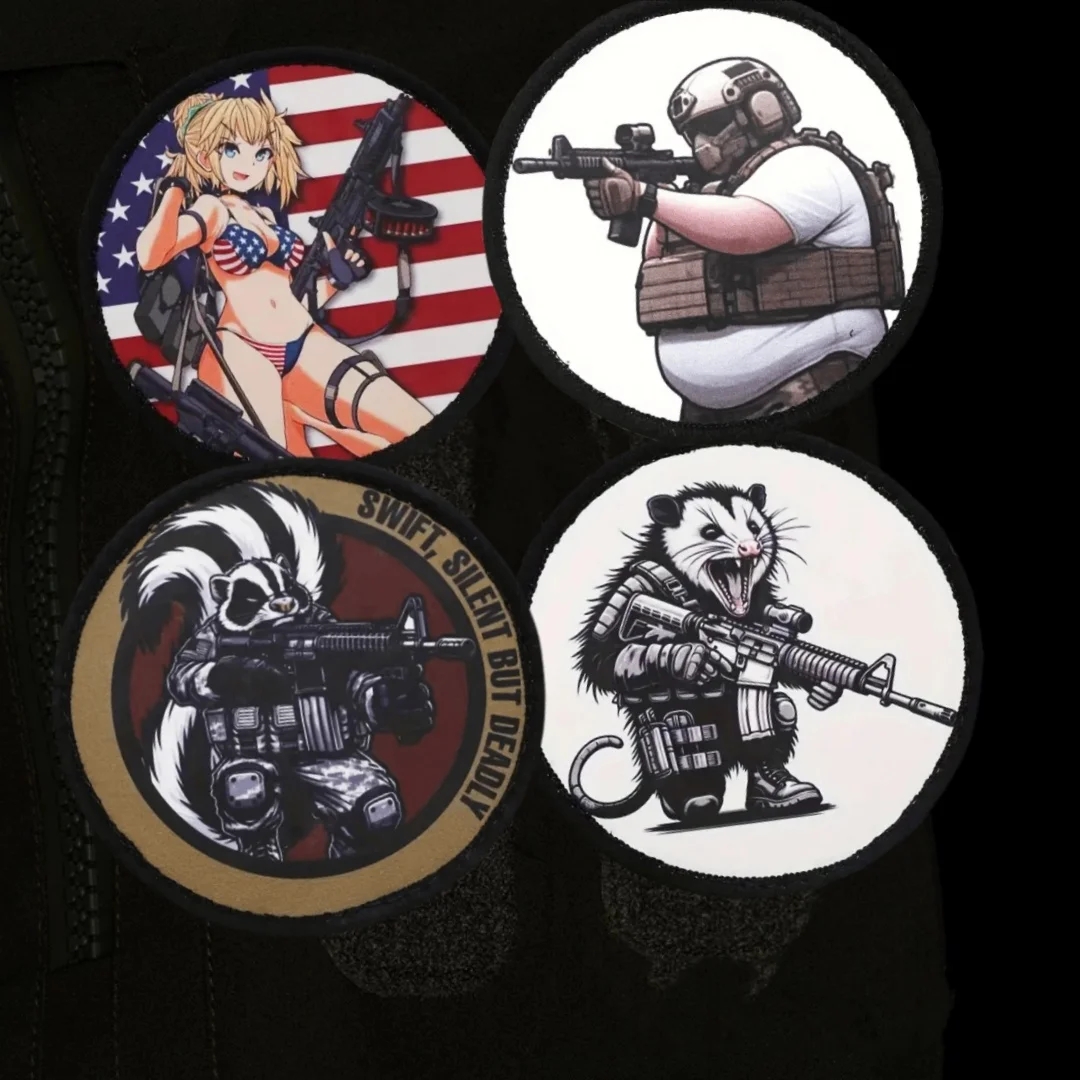 Tactical Possum Printed Patch Squirrel Warrior Badge Military Army USA Girls Soldier Morale Armband Hook&Loop Backpack Stickers